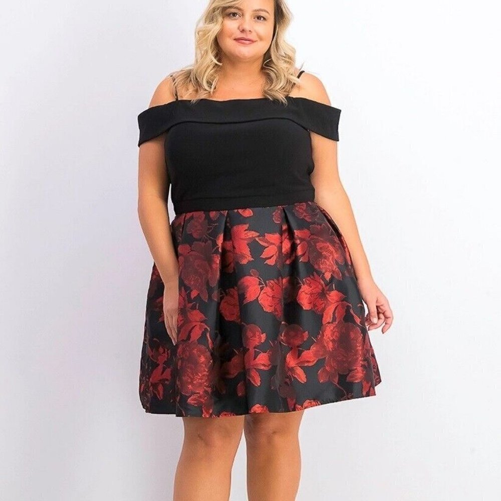 ($90) R&M Richards Women Plus Size Formal Holiday Party Christmas Dress, Sz 24W